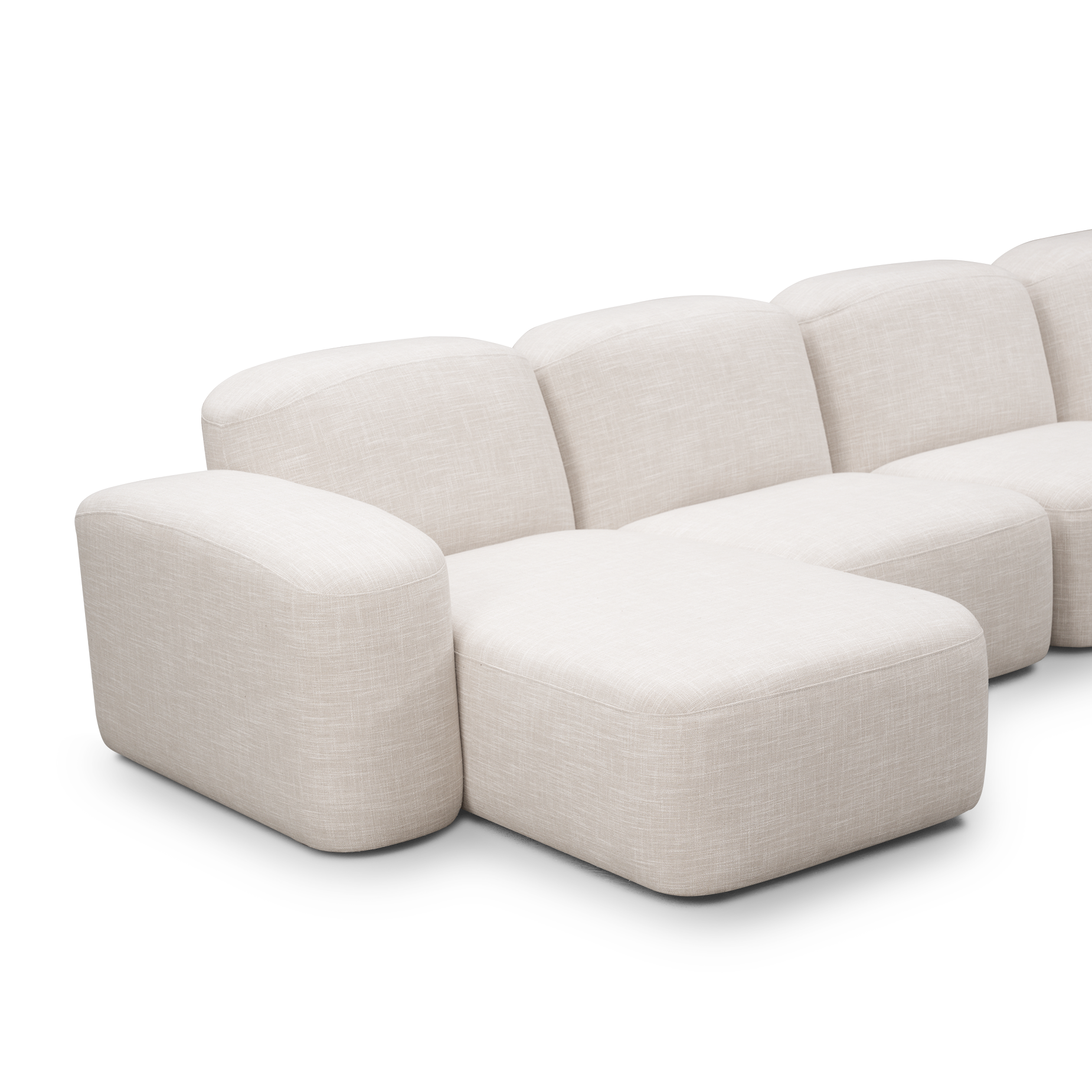 Muse 4 Seat LAF Chaise Sofa - [ Byron Oyster ]