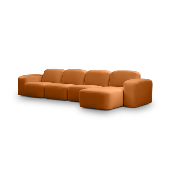 Muse 4 Seat RAF Chaise Sofa - [ Malibu Caramel ]