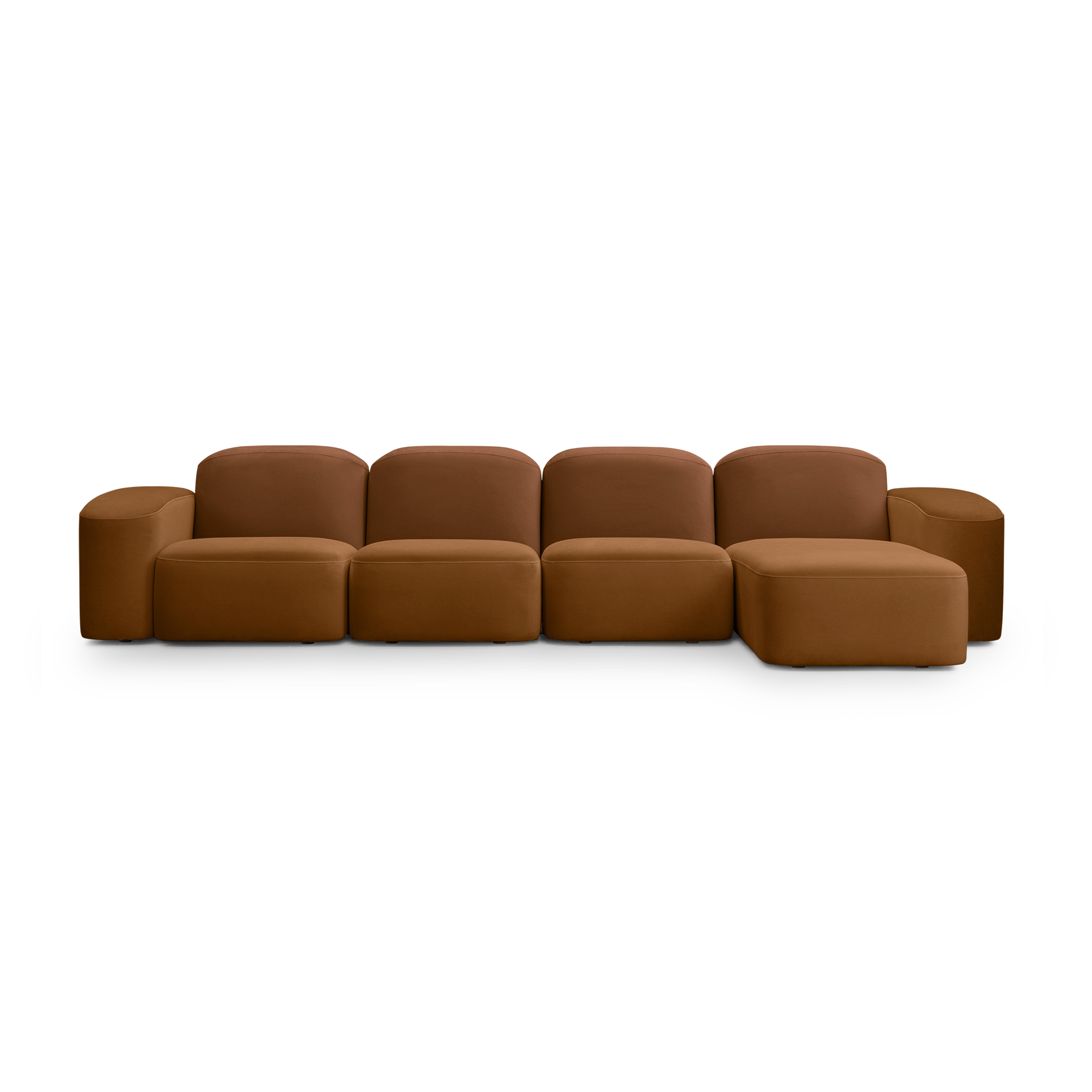 Muse 4 Seat RAF Chaise Sofa - [ Malibu Cognac ]