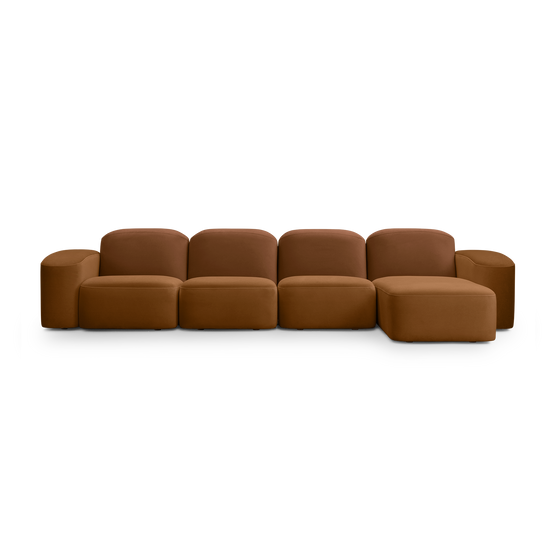 Muse 4 Seat RAF Chaise Sofa - [ Malibu Cognac ]