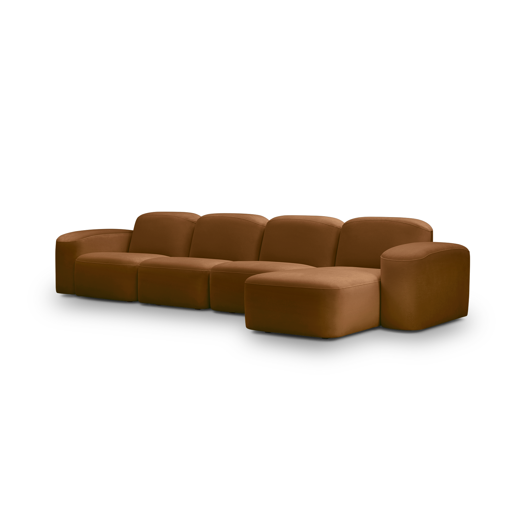 Muse 4 Seat RAF Chaise Sofa - [ Malibu Cognac ]