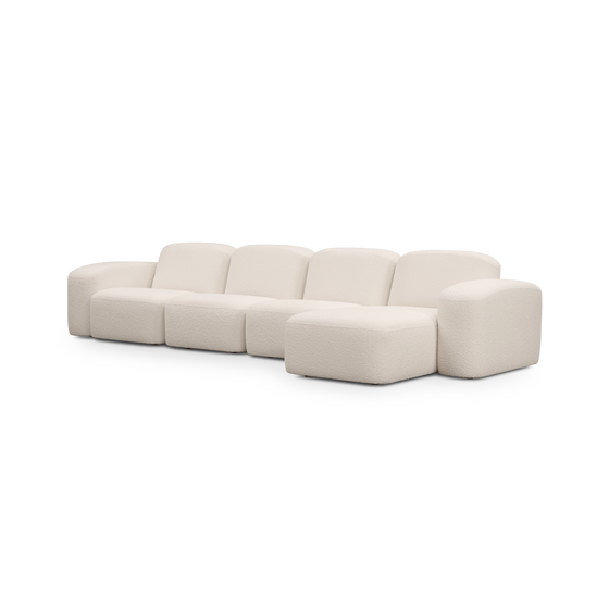 Muse 4 Seat RAF Chaise Sofa - [ Bronte Whipped Cream ]