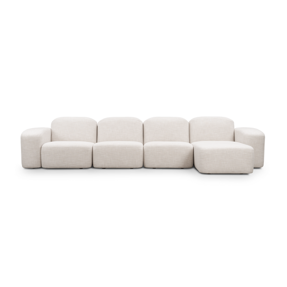 Muse 4 Seat RAF Chaise Sofa - [ Byron Oyster ]