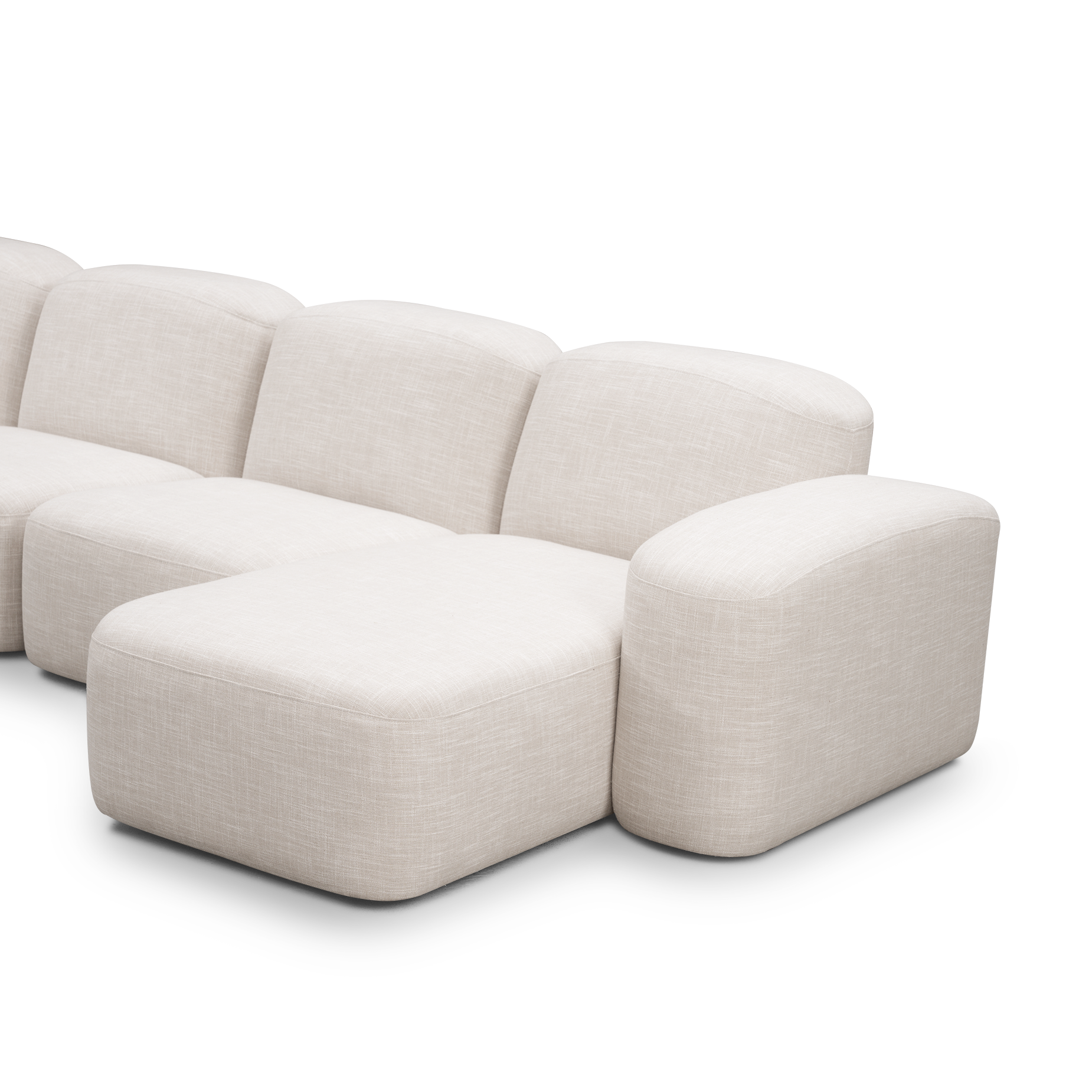 Muse 4 Seat RAF Chaise Sofa - [ Byron Oyster ]