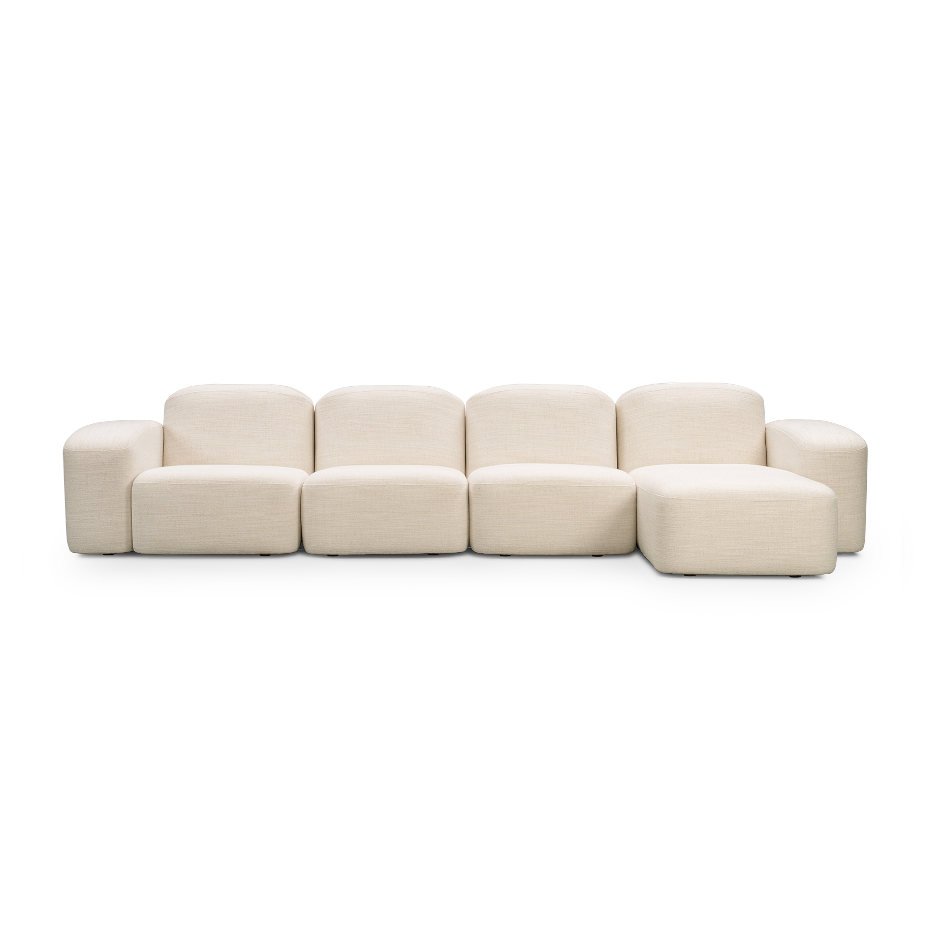 Muse 4 Seat RAF Chaise Sofa - [ Hyams Sable ]