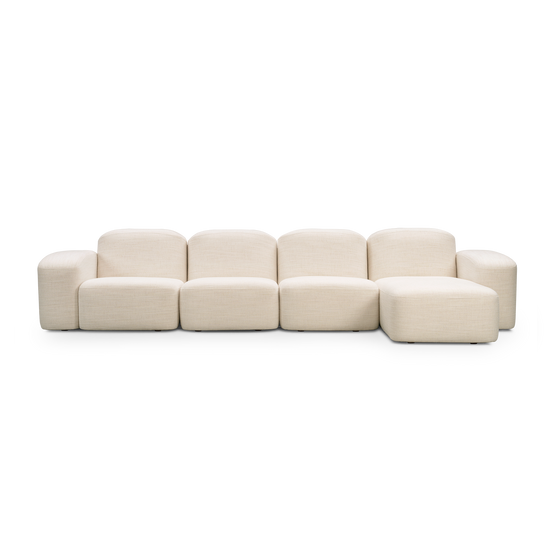 Muse 4 Seat RAF Chaise Sofa - [ Hyams Sable ]