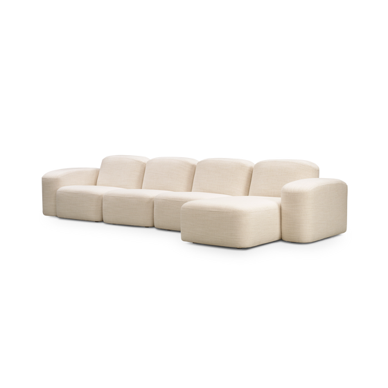 Muse 4 Seat RAF Chaise Sofa - [ Hyams Sable ]