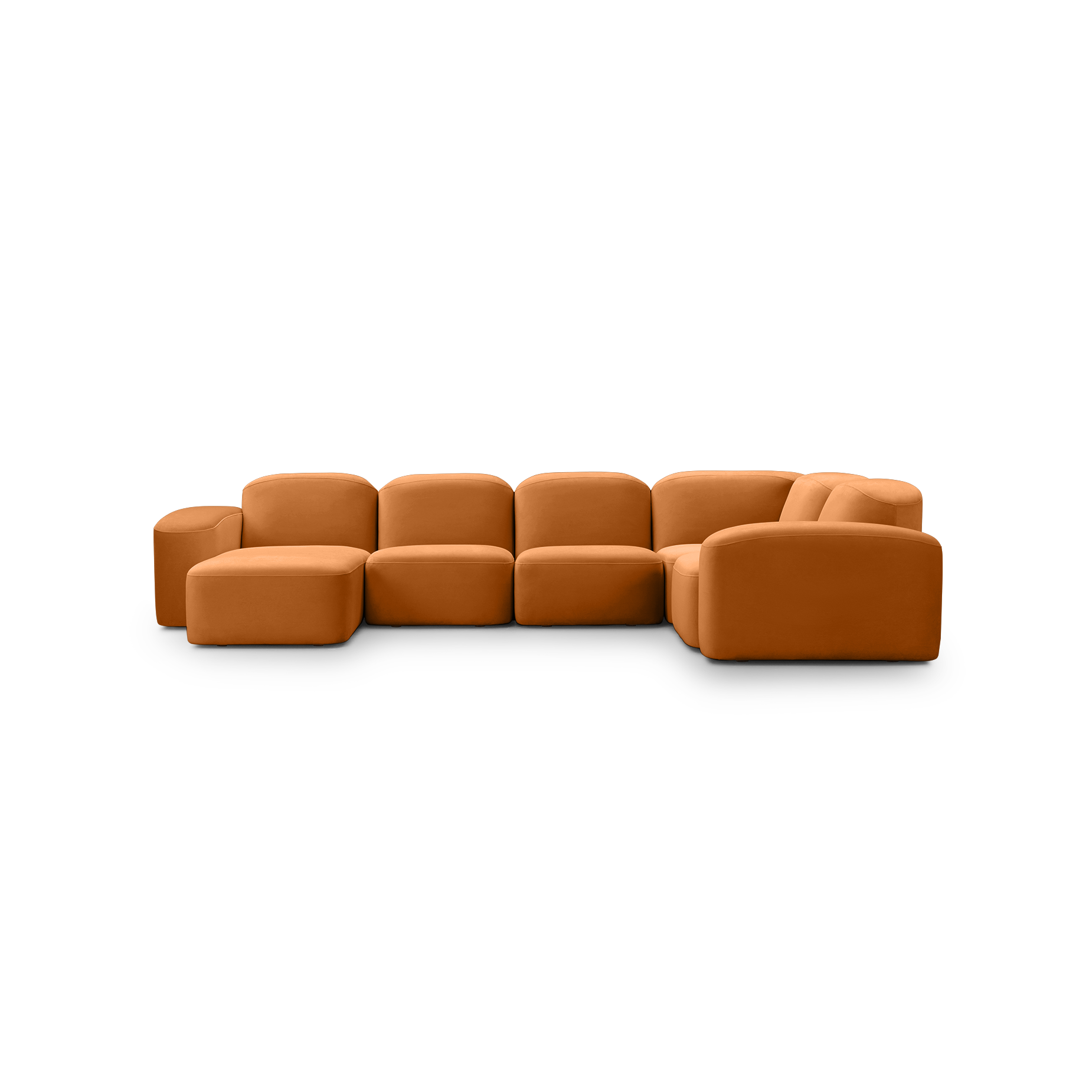 Muse 5 Piece LAF Chaise Modular Sofa - [ Malibu Caramel ]
