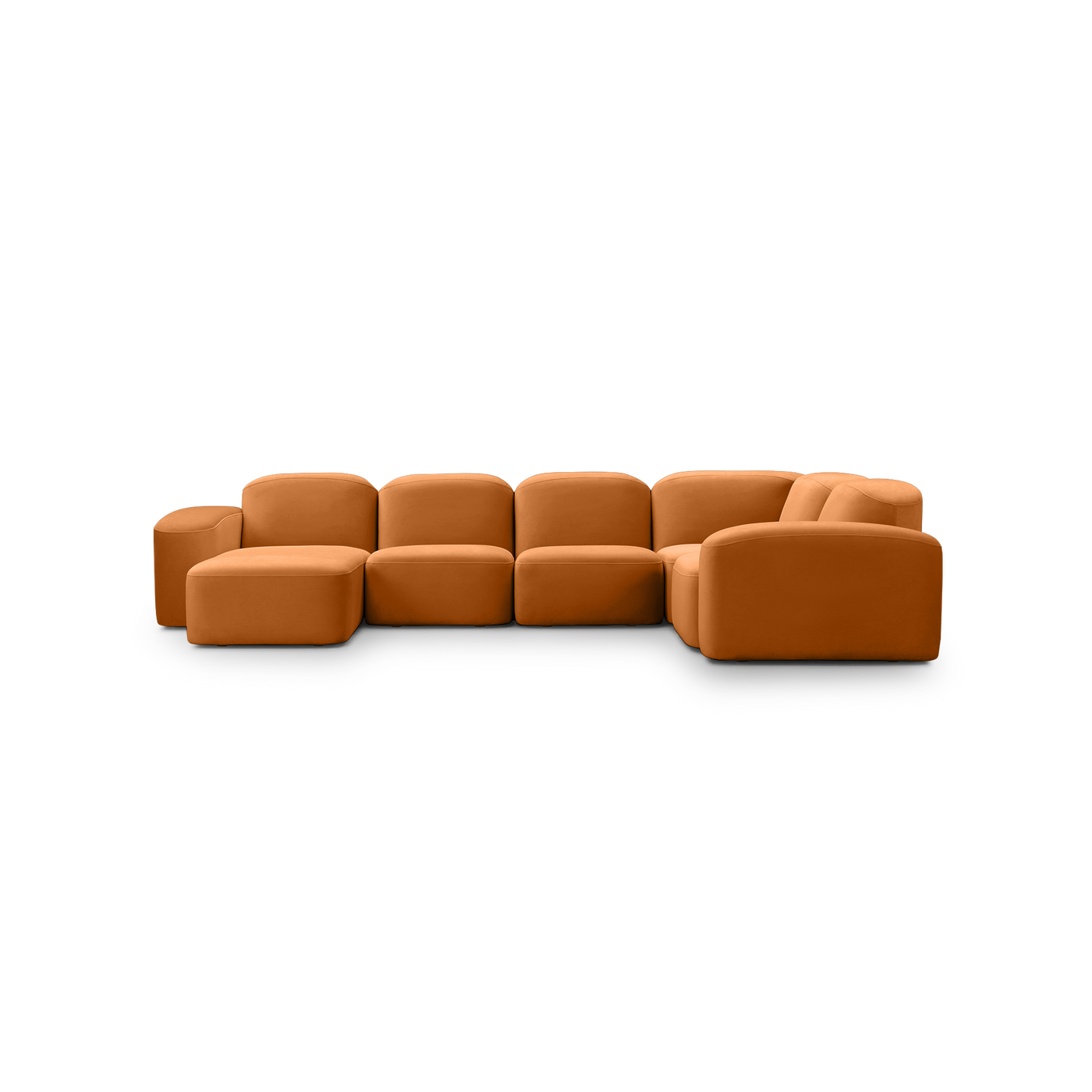 Muse 5 Piece LAF Chaise Modular Sofa - [ Malibu Caramel ]
