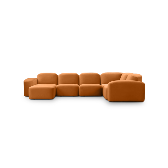 Muse 5 Piece LAF Chaise Modular Sofa - [ Malibu Caramel ]
