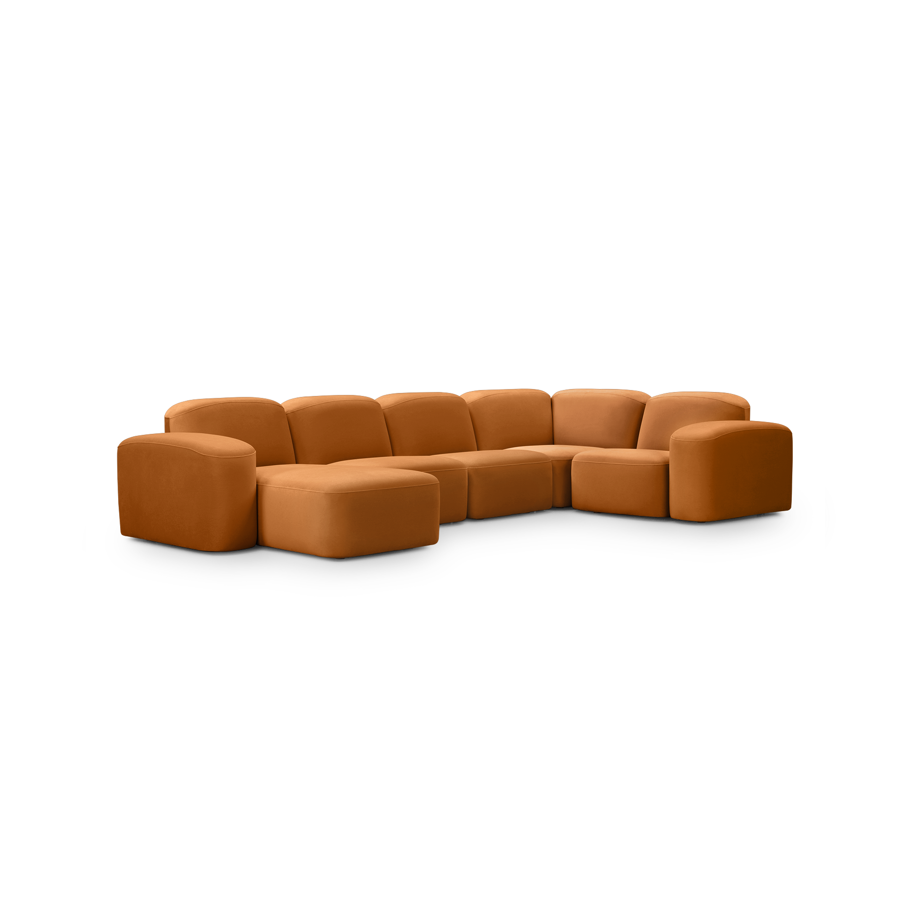 Muse 5 Piece LAF Chaise Modular Sofa - [ Malibu Caramel ]