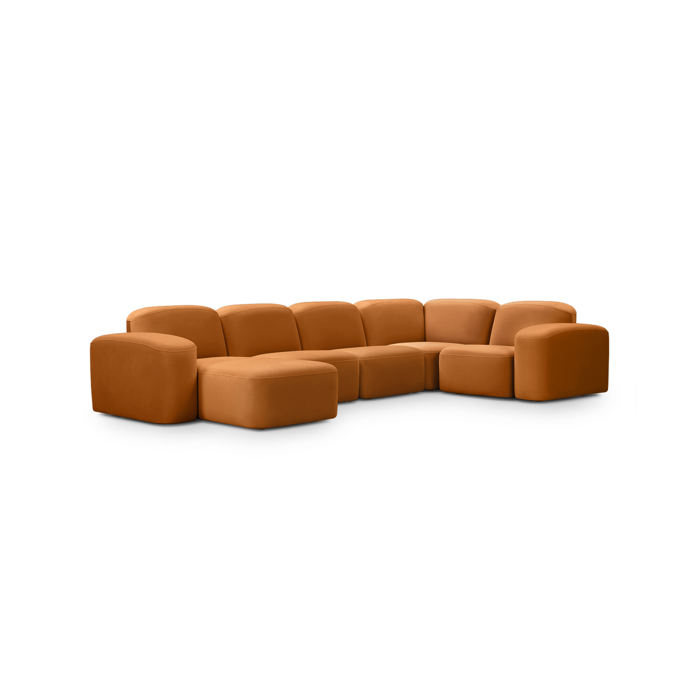 Muse 5 Piece LAF Chaise Modular Sofa - [ Malibu Caramel ]