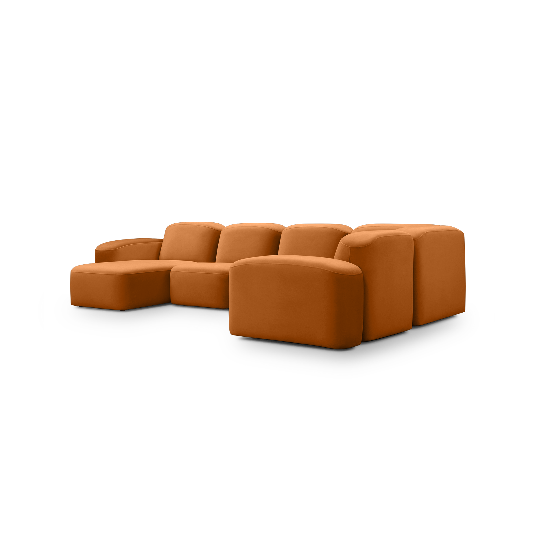 Muse 5 Piece LAF Chaise Modular Sofa - [ Malibu Caramel ]