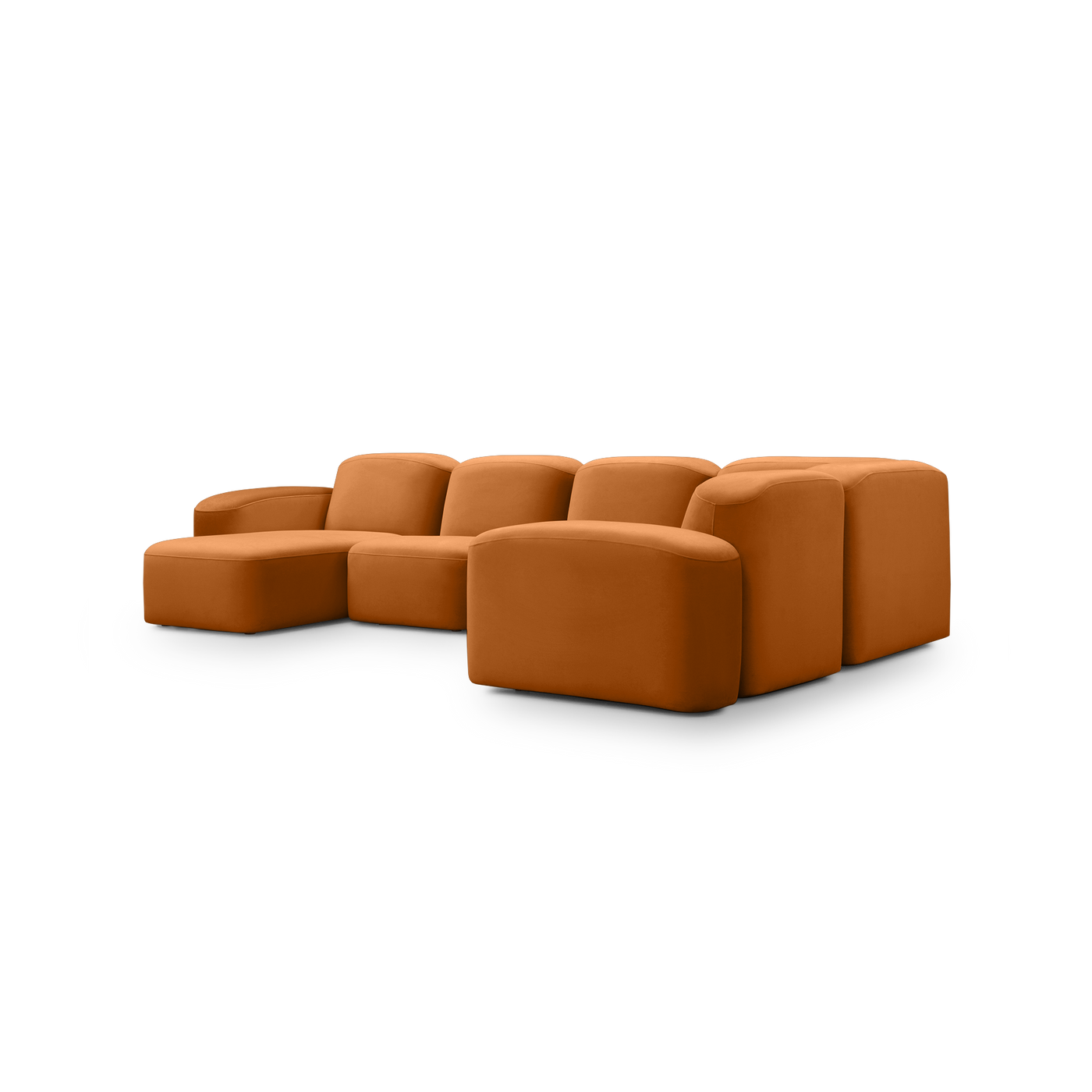 Muse 5 Piece LAF Chaise Modular Sofa - [ Malibu Caramel ]