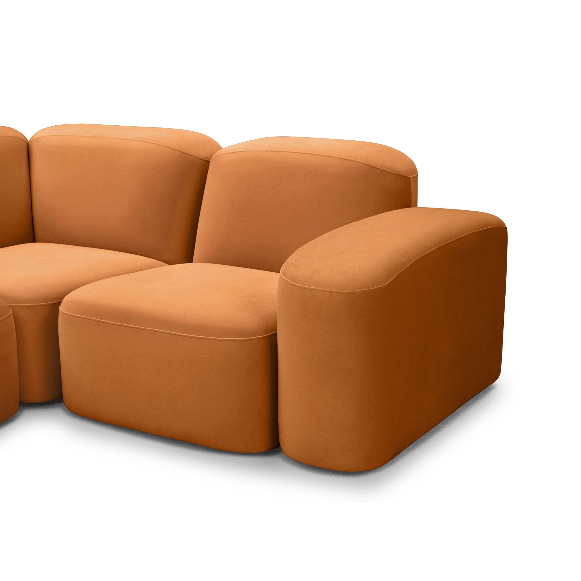 Muse 5 Piece LAF Chaise Modular Sofa - [ Malibu Caramel ]