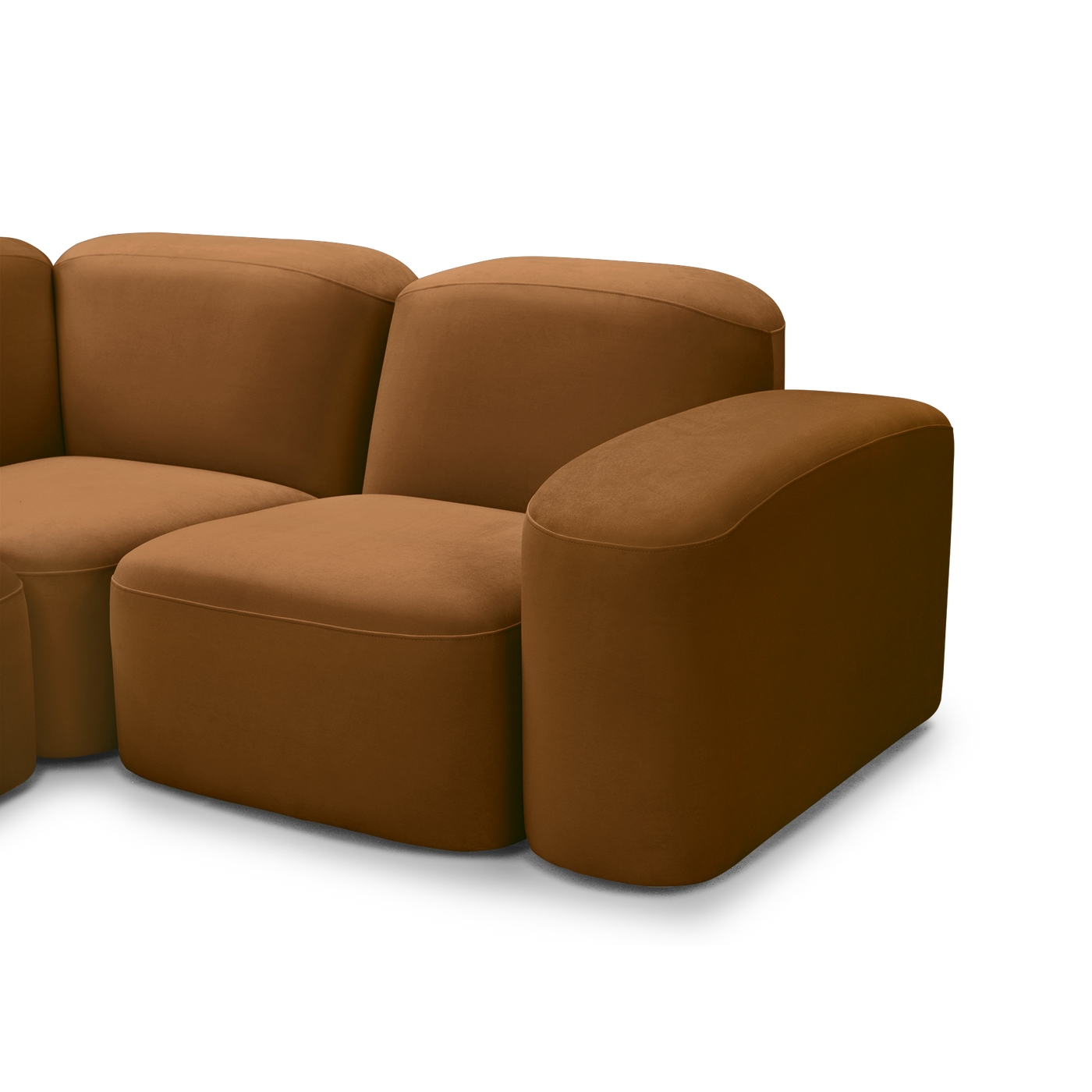 Muse 5 Piece LAF Chaise Modular Sofa - [ Malibu Cognac ]