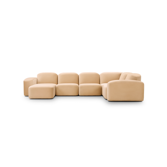 Muse 5 Piece LAF Chaise Modular Sofa - [ Malibu Dune ]