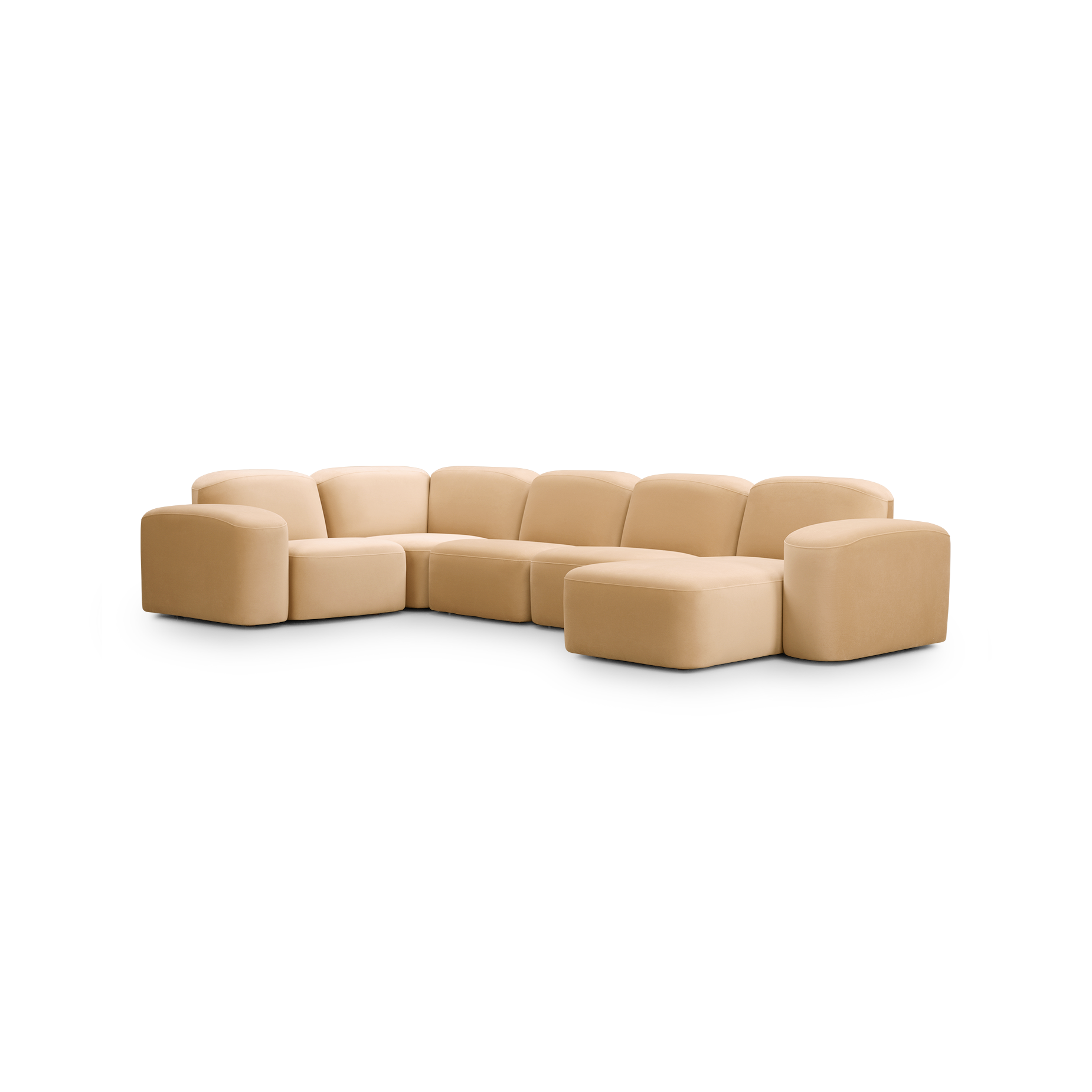 Muse 5 Piece LAF Chaise Modular Sofa - [ Malibu Dune ]