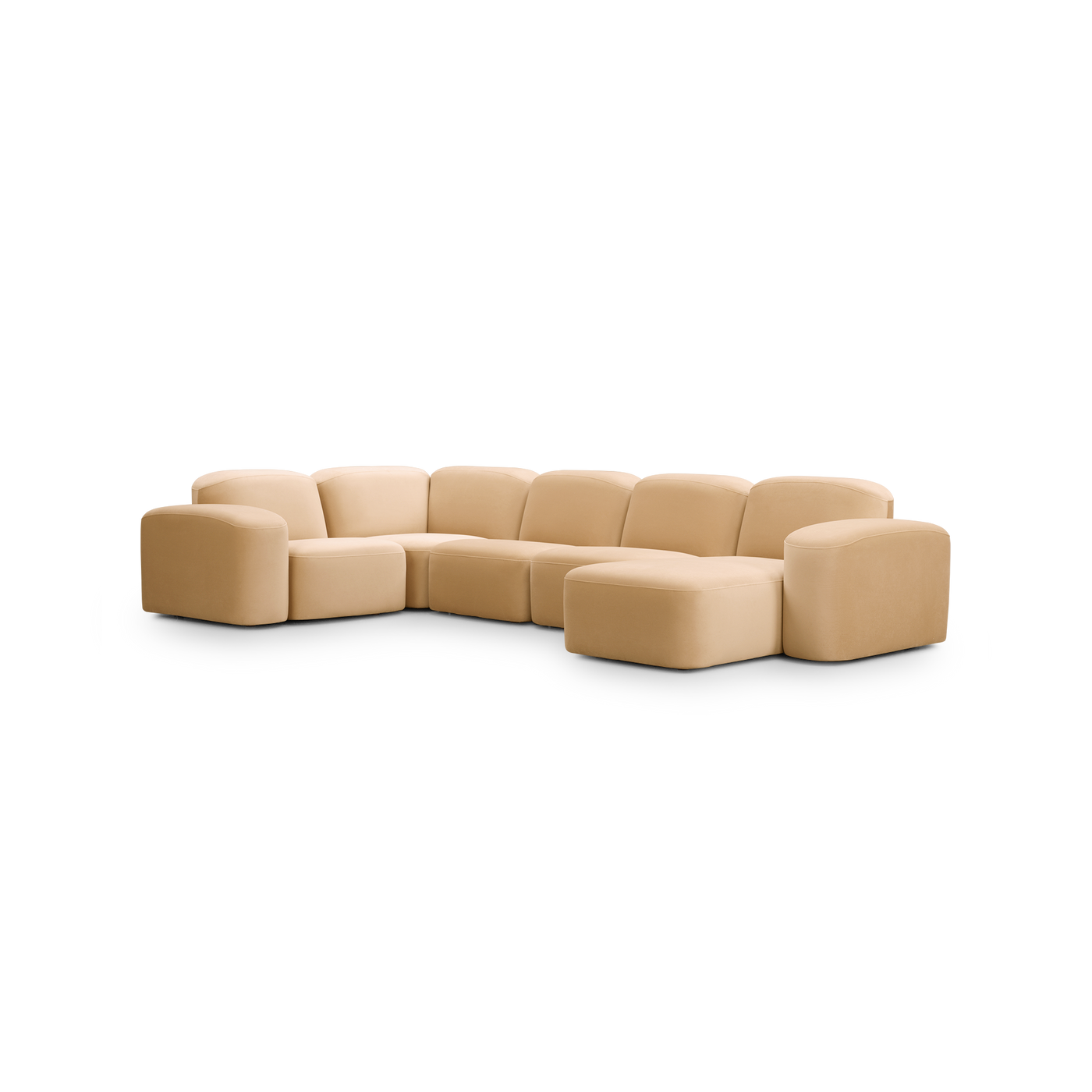 Muse 5 Piece LAF Chaise Modular Sofa - [ Malibu Dune ]