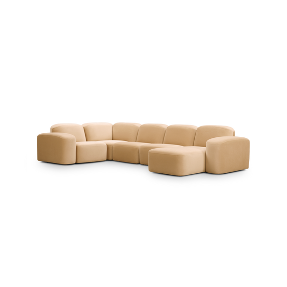 Muse 5 Piece LAF Chaise Modular Sofa - [ Malibu Dune ]