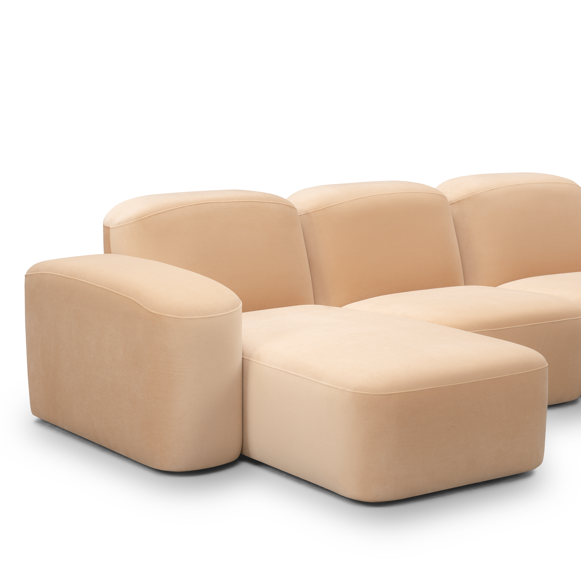 Muse 5 Piece LAF Chaise Modular Sofa - [ Malibu Dune ]