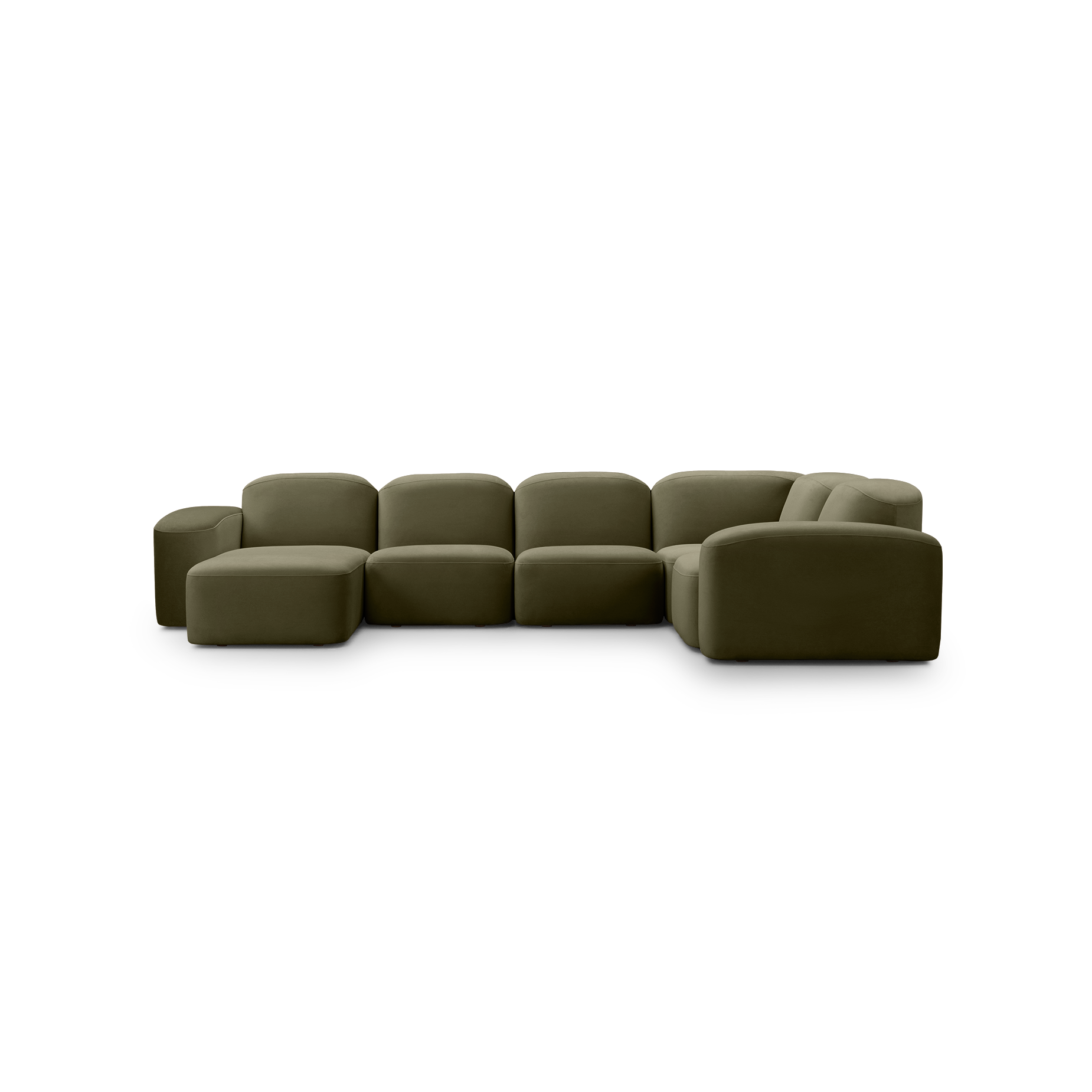 Muse 5 Piece LAF Chaise Modular Sofa - [ Malibu Matcha ]