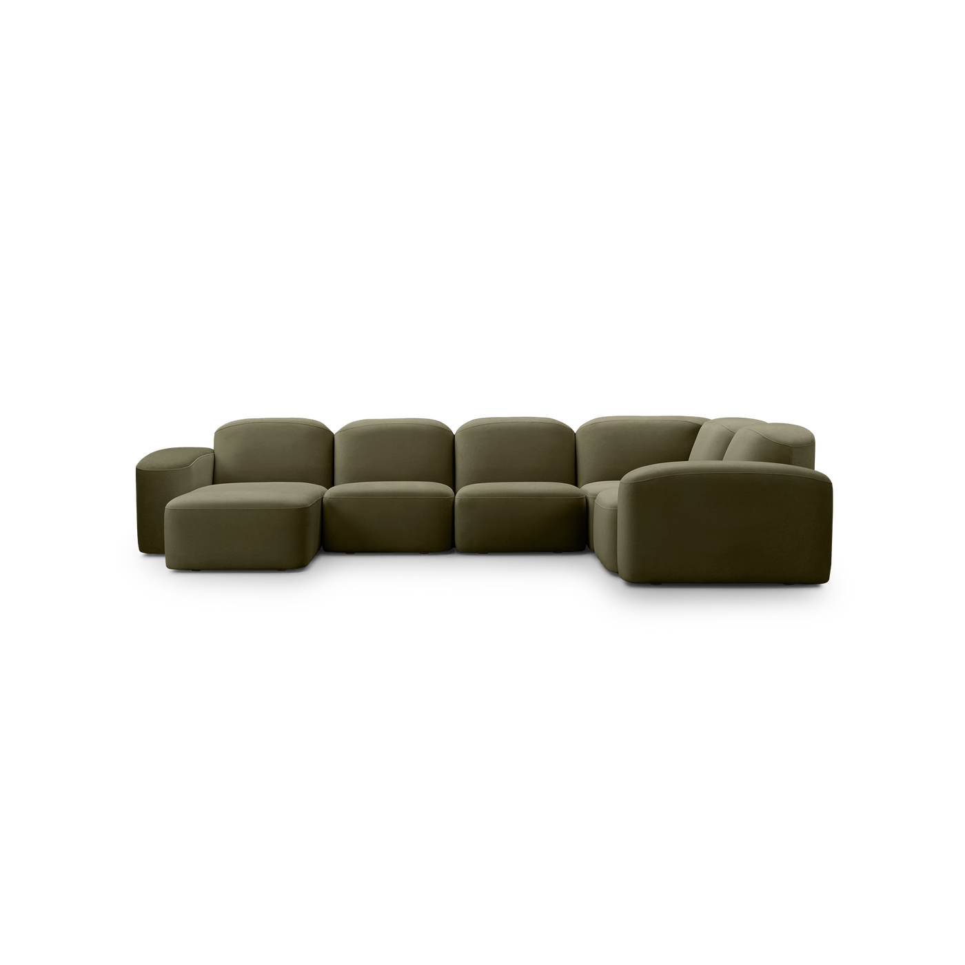 Muse 5 Piece LAF Chaise Modular Sofa - [ Malibu Matcha ]