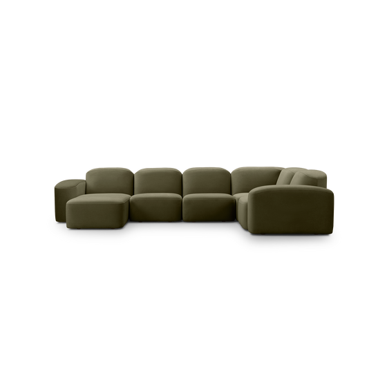 Muse 5 Piece LAF Chaise Modular Sofa - [ Malibu Matcha ]