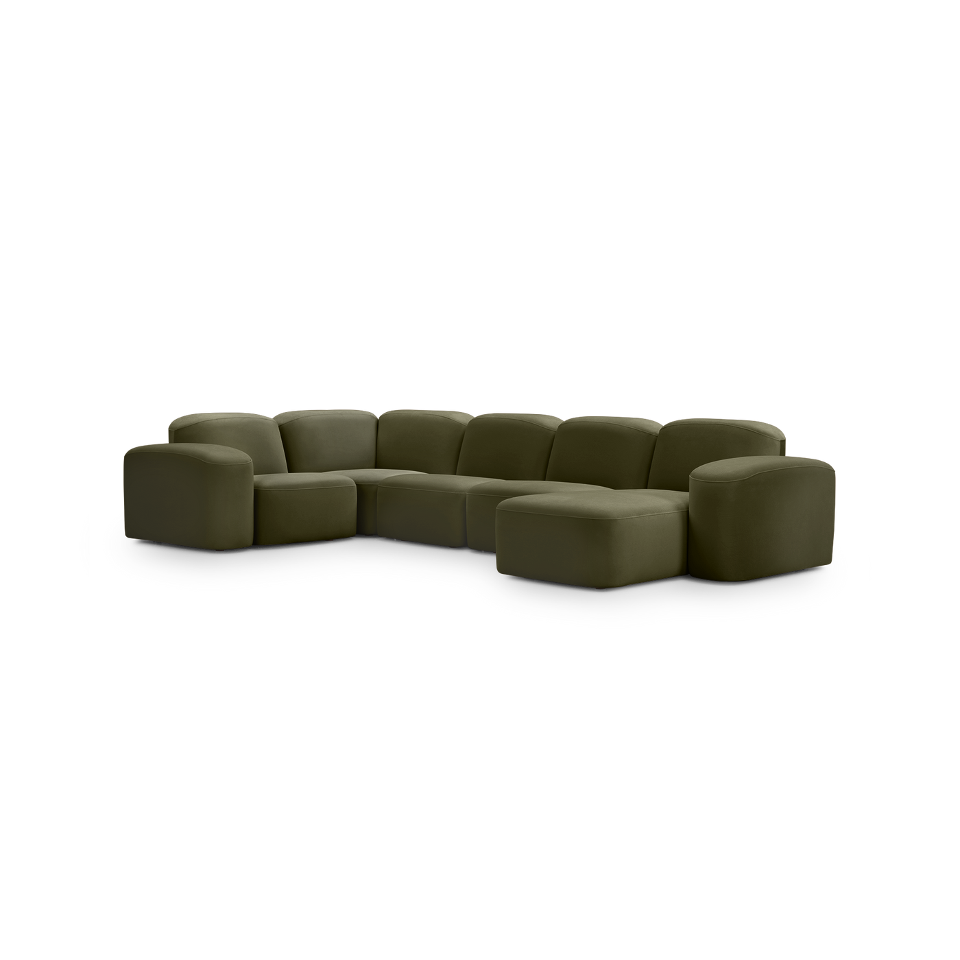Muse 5 Piece LAF Chaise Modular Sofa - [ Malibu Matcha ]