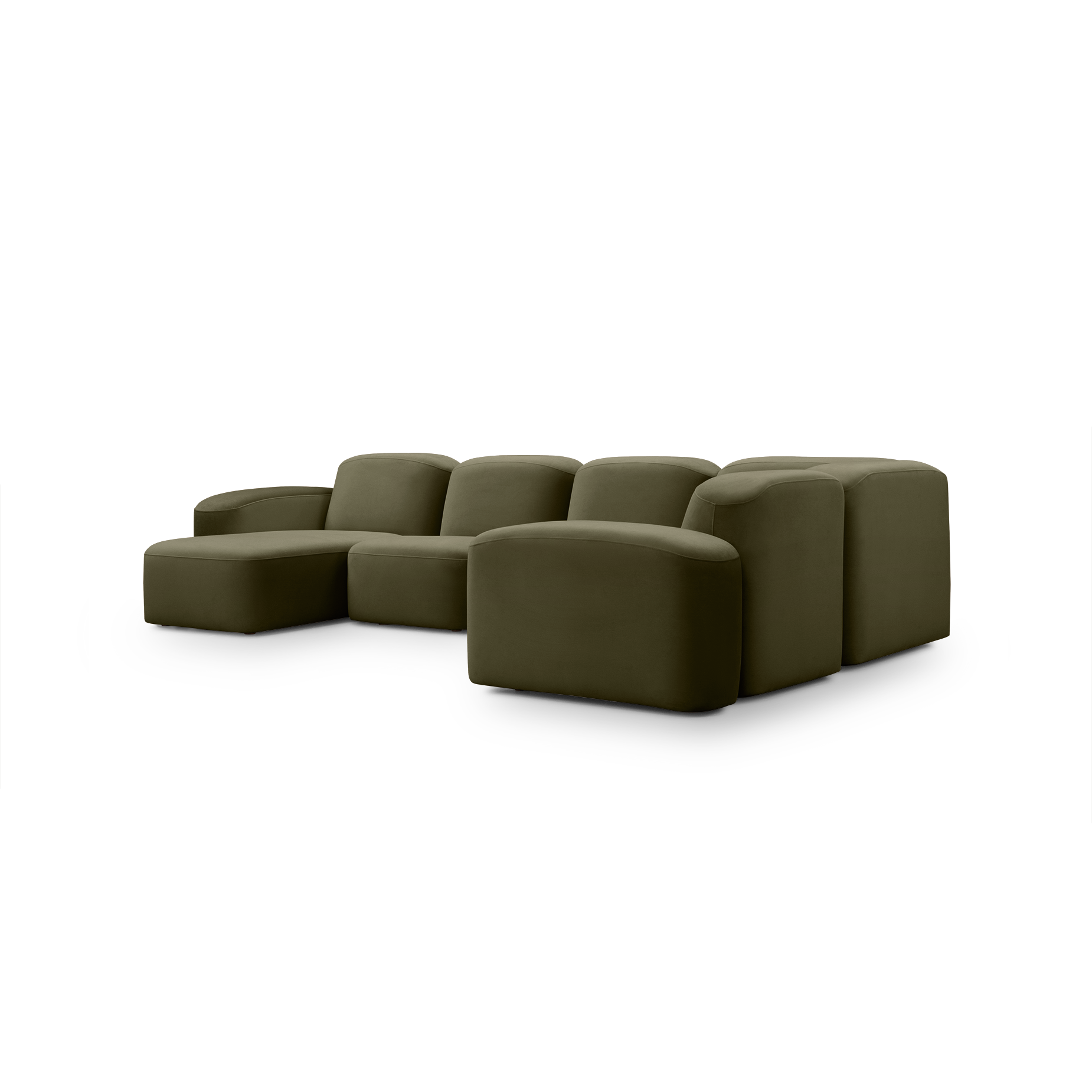 Muse 5 Piece LAF Chaise Modular Sofa - [ Malibu Matcha ]