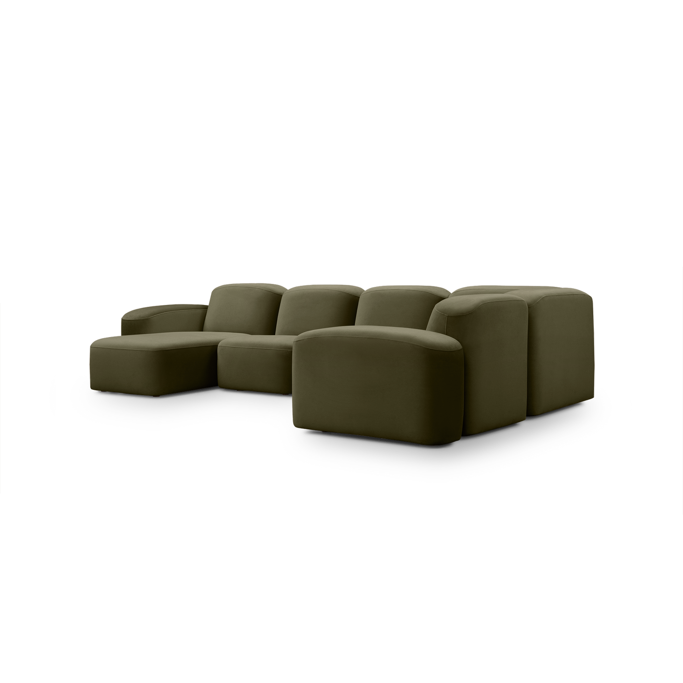 Muse 5 Piece LAF Chaise Modular Sofa - [ Malibu Matcha ]