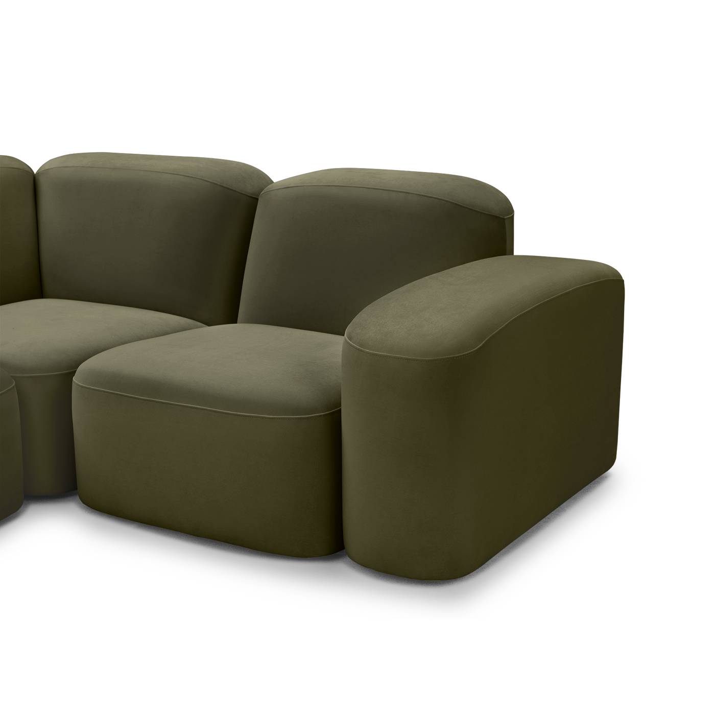 Muse 5 Piece LAF Chaise Modular Sofa - [ Malibu Matcha ]