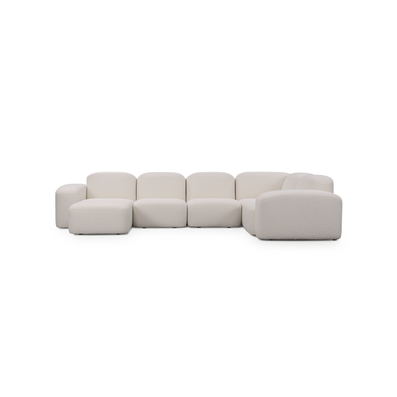 Muse 5 Piece LAF Chaise Modular Sofa - [ Bronte La Creme ]