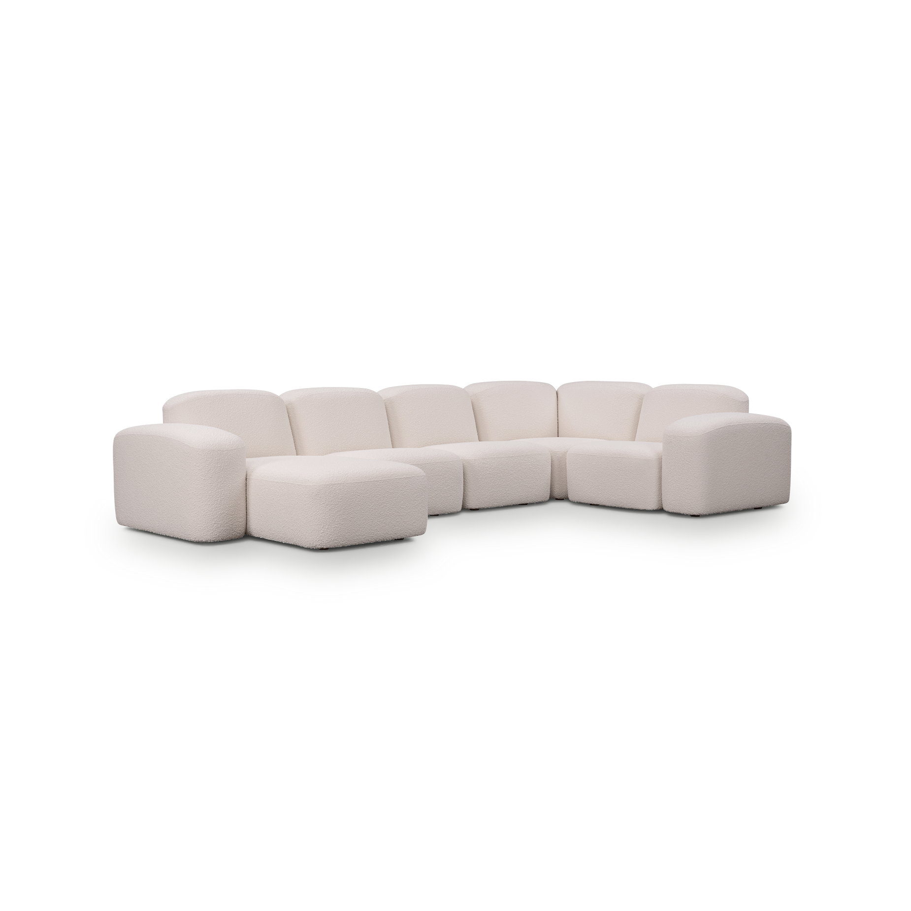 Muse 5 Piece LAF Chaise Modular Sofa - [ Bronte La Creme ]
