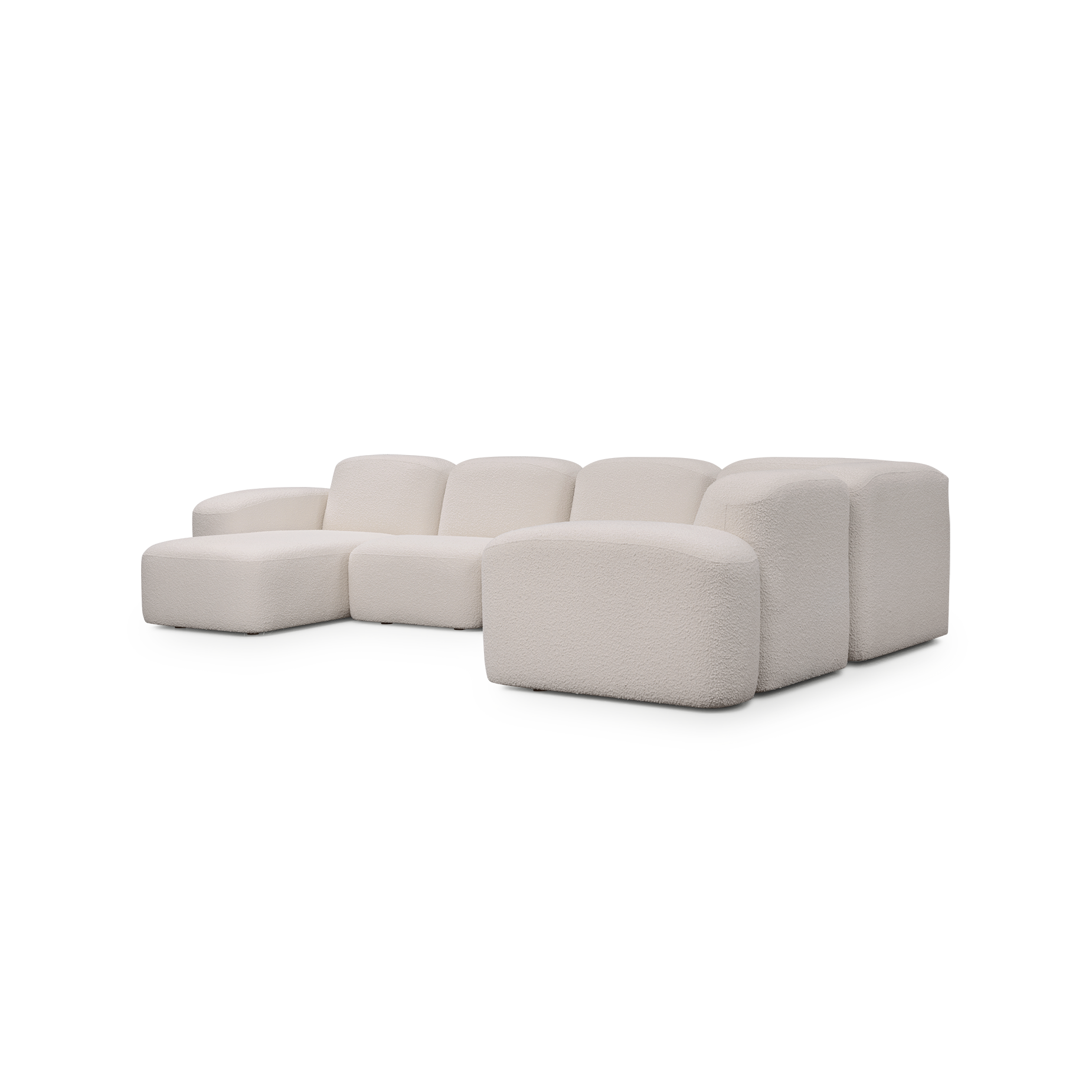 Muse 5 Piece LAF Chaise Modular Sofa - [ Bronte La Creme ]