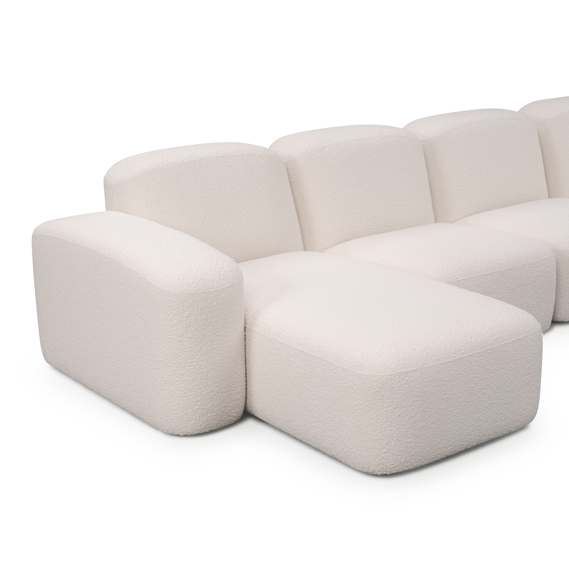 Muse 5 Piece LAF Chaise Modular Sofa - [ Bronte La Creme ]