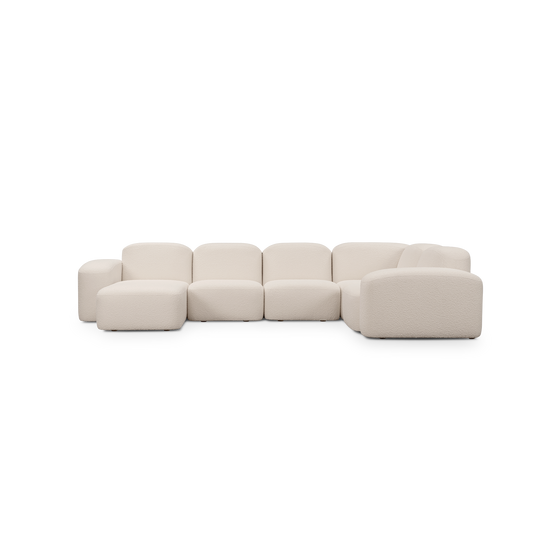 Muse 5 Piece LAF Chaise Modular Sofa - [ Bronte Whipped Cream ]