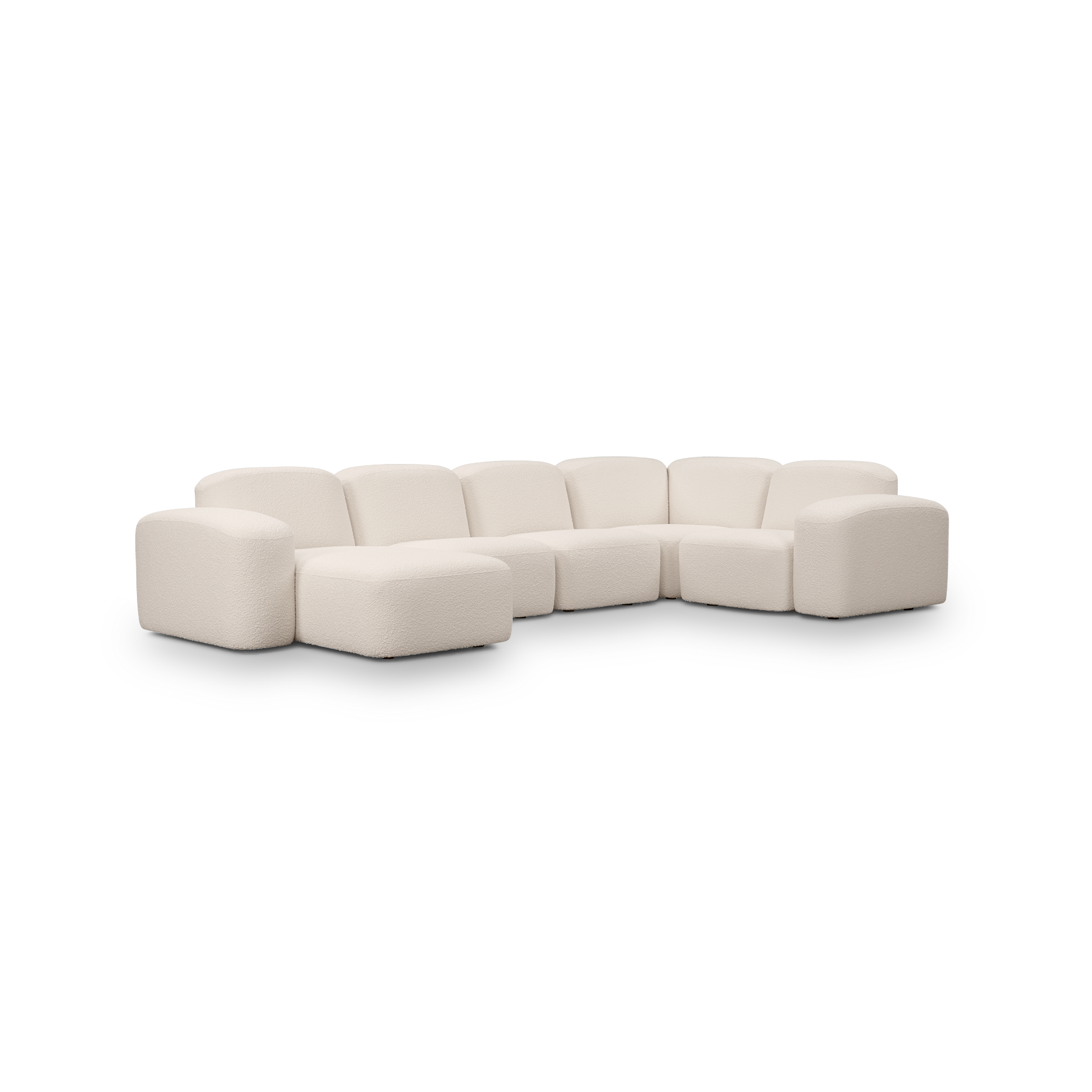 Muse 5 Piece LAF Chaise Modular Sofa - [ Bronte Whipped Cream ]
