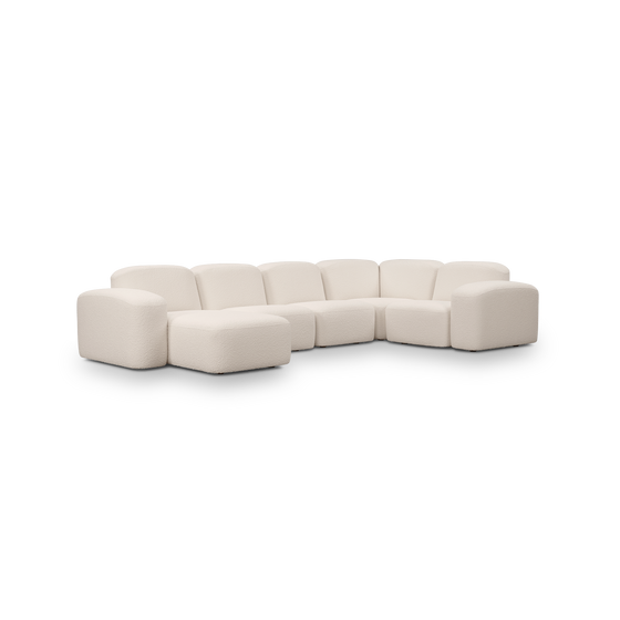 Muse 5 Piece LAF Chaise Modular Sofa - [ Bronte Whipped Cream ]