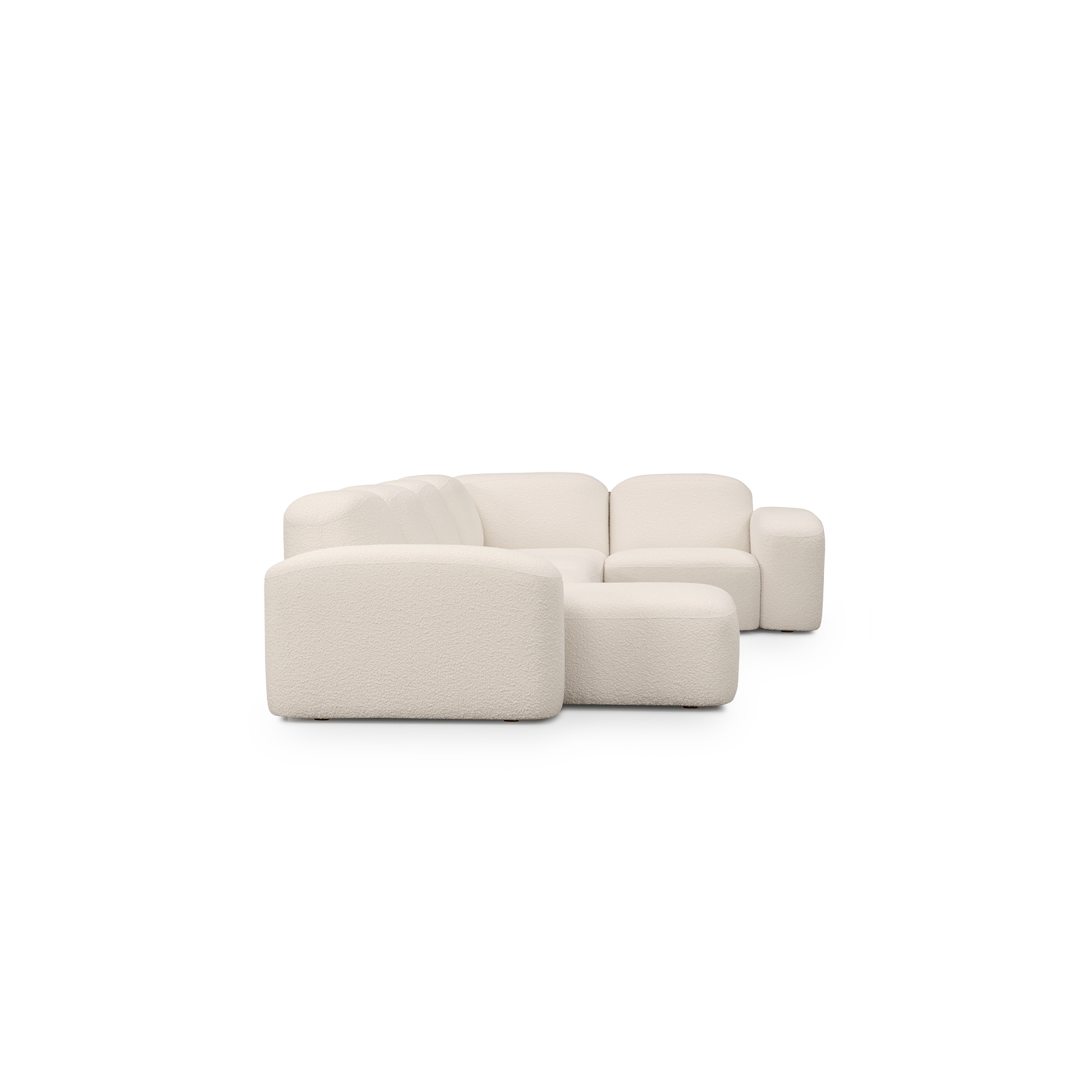 Muse 5 Piece LAF Chaise Modular Sofa - [ Bronte Whipped Cream ]