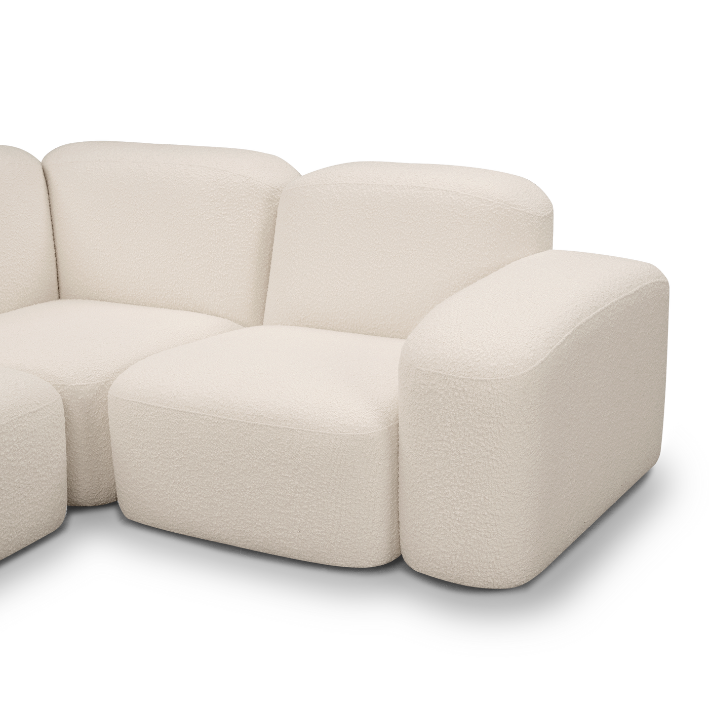 Muse 5 Piece LAF Chaise Modular Sofa - [ Bronte Whipped Cream ]