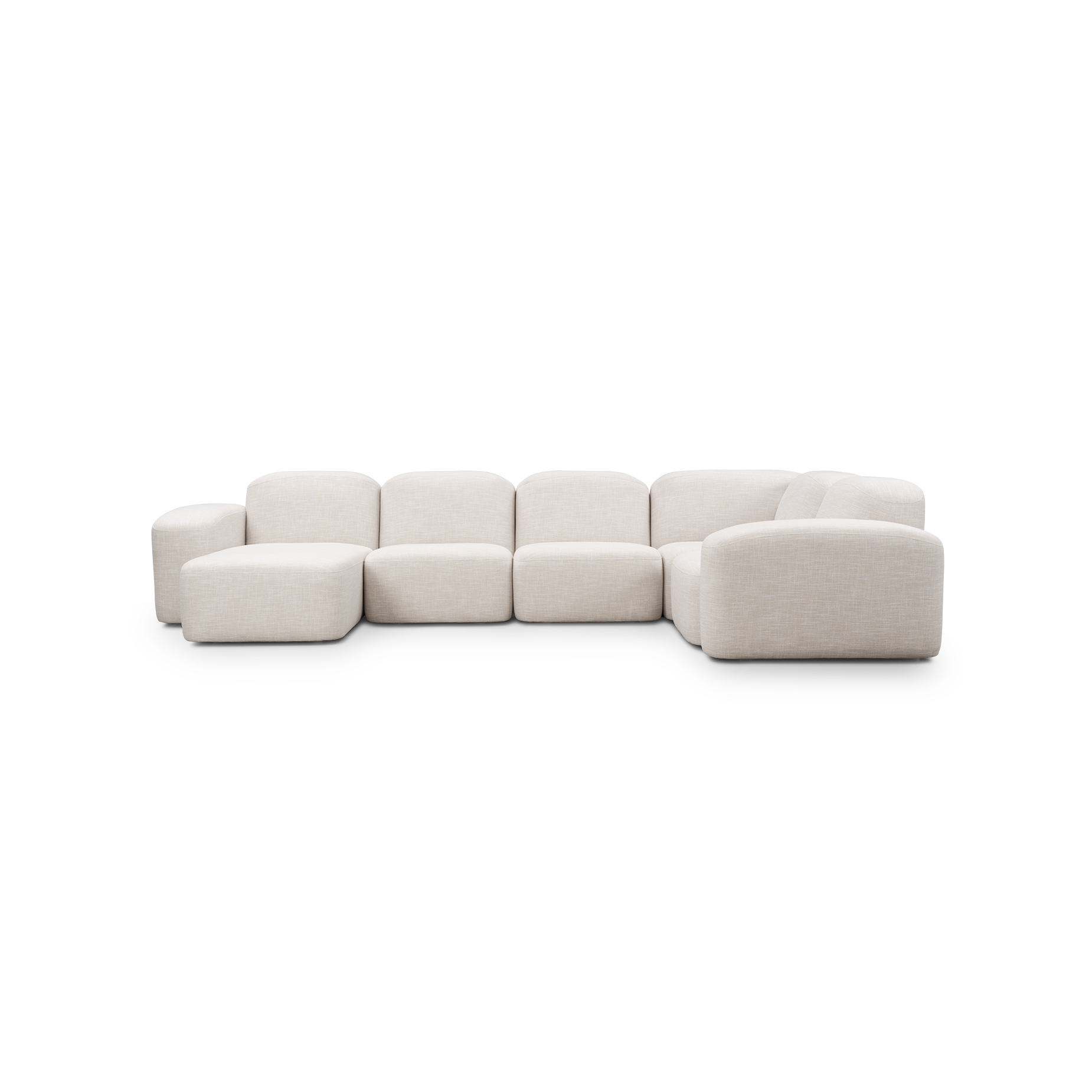 Muse 5 Piece LAF Chaise Modular Sofa - [ Byron Oyster ]