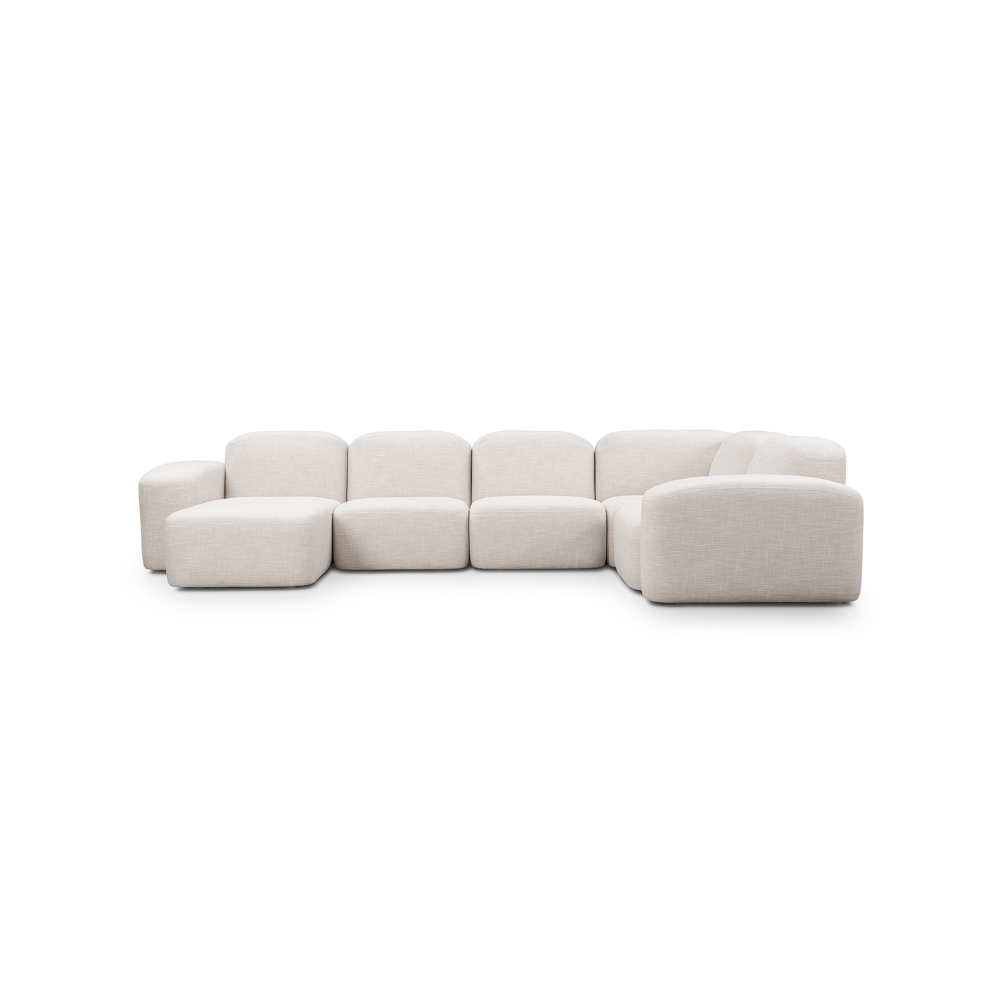 Muse 5 Piece LAF Chaise Modular Sofa - [ Byron Oyster ]