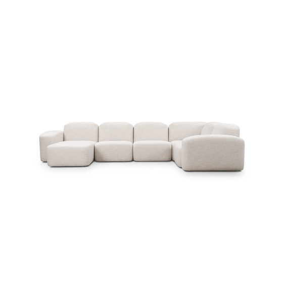 Muse 5 Piece LAF Chaise Modular Sofa - [ Byron Oyster ]