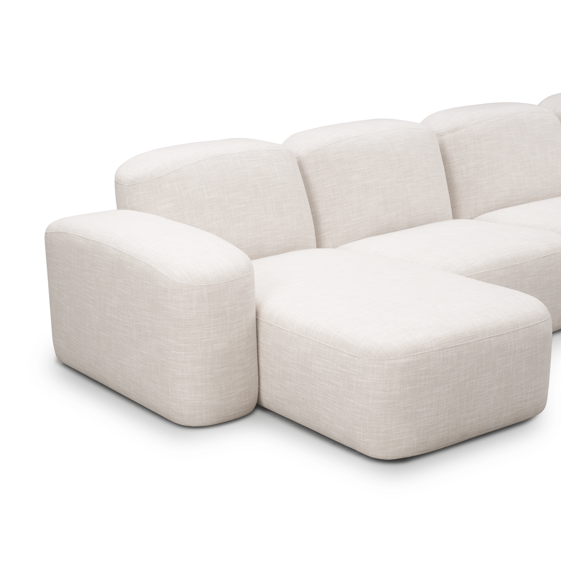 Muse 5 Piece LAF Chaise Modular Sofa - [ Byron Oyster ]