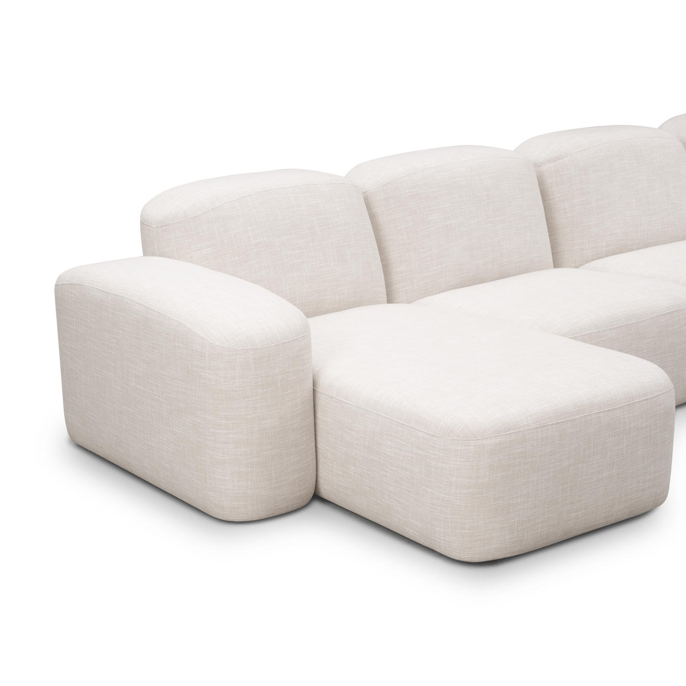 Muse 5 Piece LAF Chaise Modular Sofa - [ Byron Oyster ]