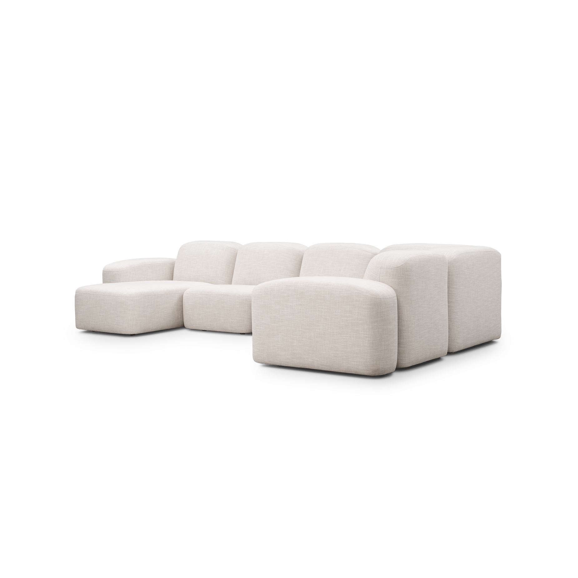 Muse 5 Piece LAF Chaise Modular Sofa - [ Byron Oyster ]