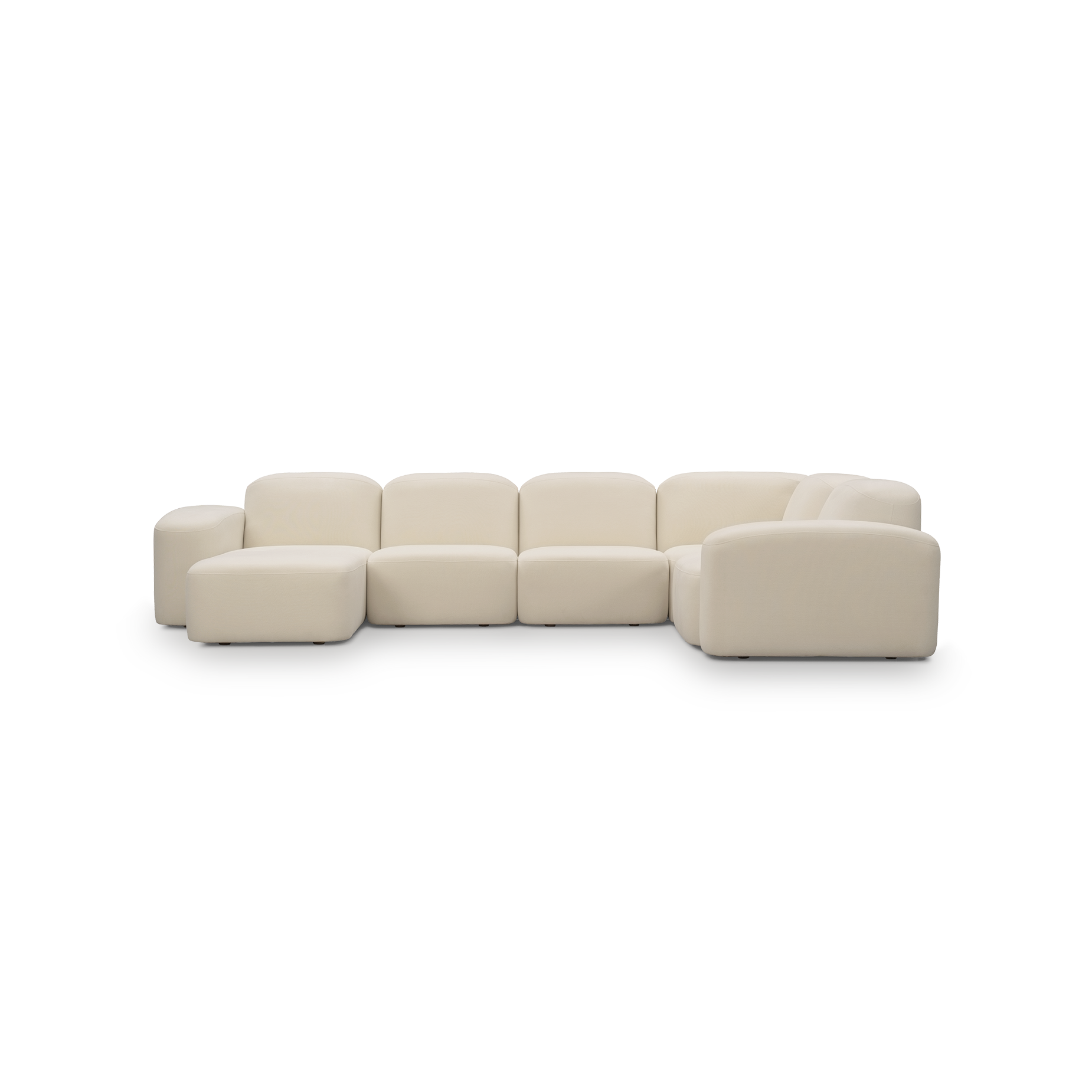Muse 5 Piece LAF Chaise Modular Sofa - [ Cabarita Natural ]