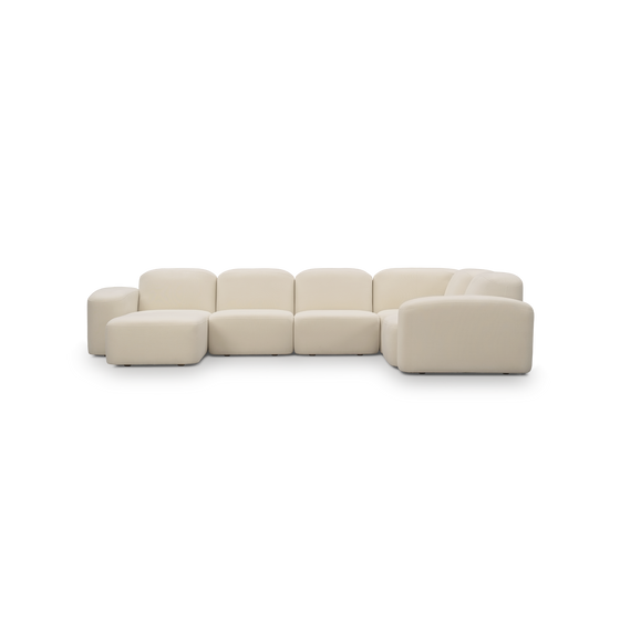 Muse 5 Piece LAF Chaise Modular Sofa - [ Cabarita Natural ]