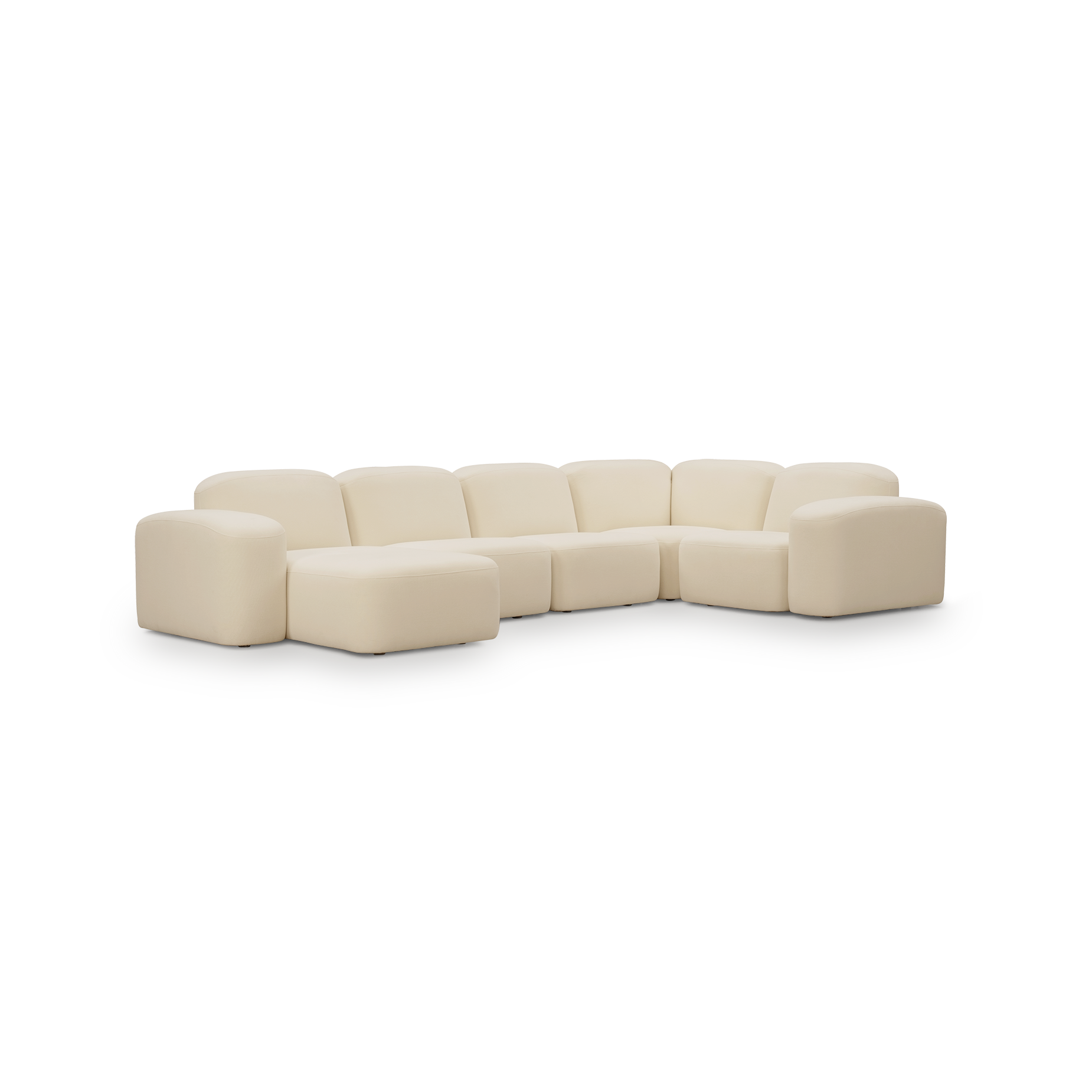 Muse 5 Piece LAF Chaise Modular Sofa - [ Cabarita Natural ]